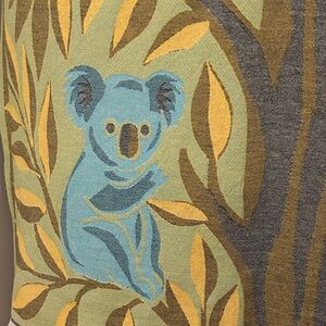 KOALA Heirloom Collection Yellow + Blue Hand Crafted Loom Weave New Original 84"